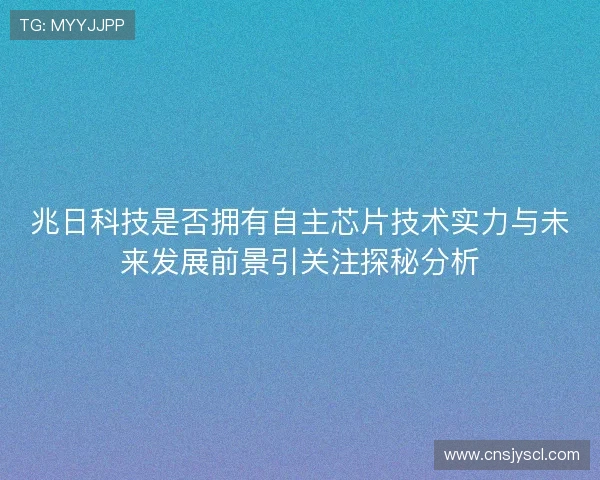兆日科技是否拥有自主芯片技术实力与未来发展前景引关注探秘分析